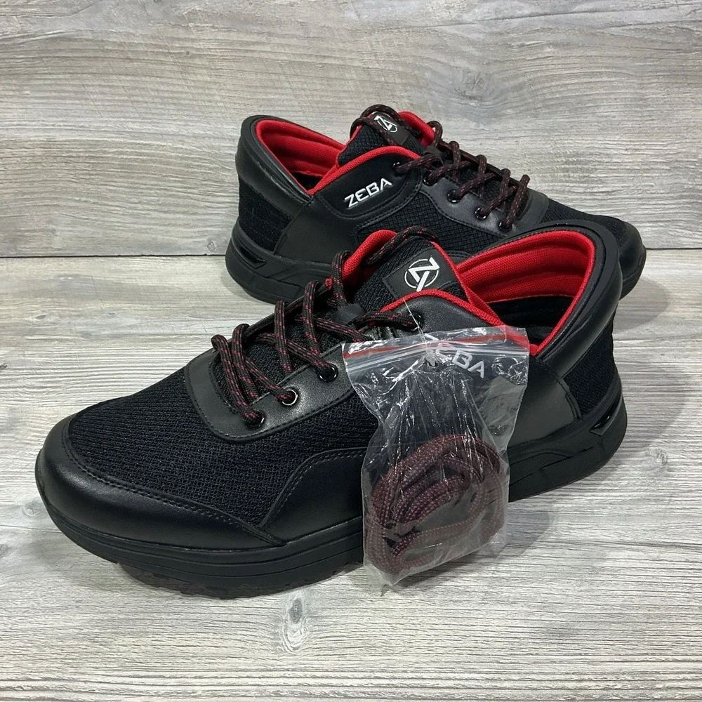 NEW Zeba Mens Sneakers Size 14 M Hands Free Comfort Walking Shoes Black Red
